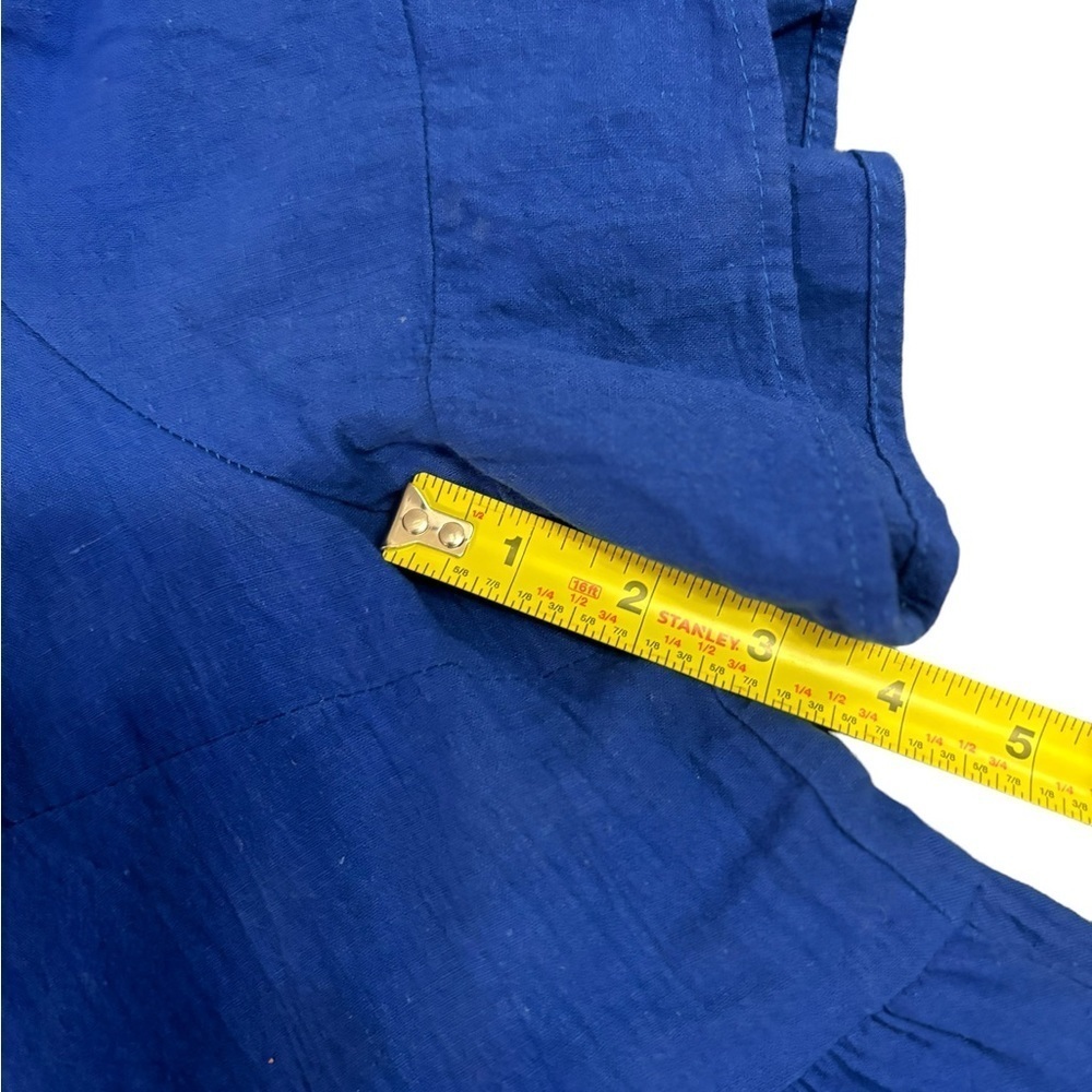 FANCYINN Womens Royal Blue Tiered 1/2 Sleeve Side Zip Dress w/Pockets Si… - Picture 10 of 11